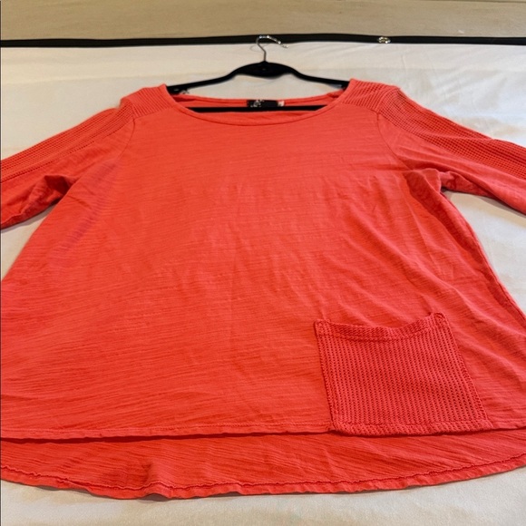 Finini Blouse Coral Cotton Front Pocket Women’s Size XL - Picture 8 of 11